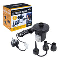 Milestone electric bicycle pump with 3 nozzles, AC240V/130W, black portable unit