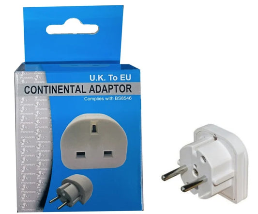 Tourist Travel Adaptor Visitor From Europe, Asia & USA To UK (20 Pack) Power Plus