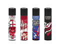 Clipper Flint metal lighters; 4-pack of assorted World Football designs