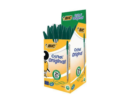 Bic Cristal Original ballpoint pens pack, 50 green pens