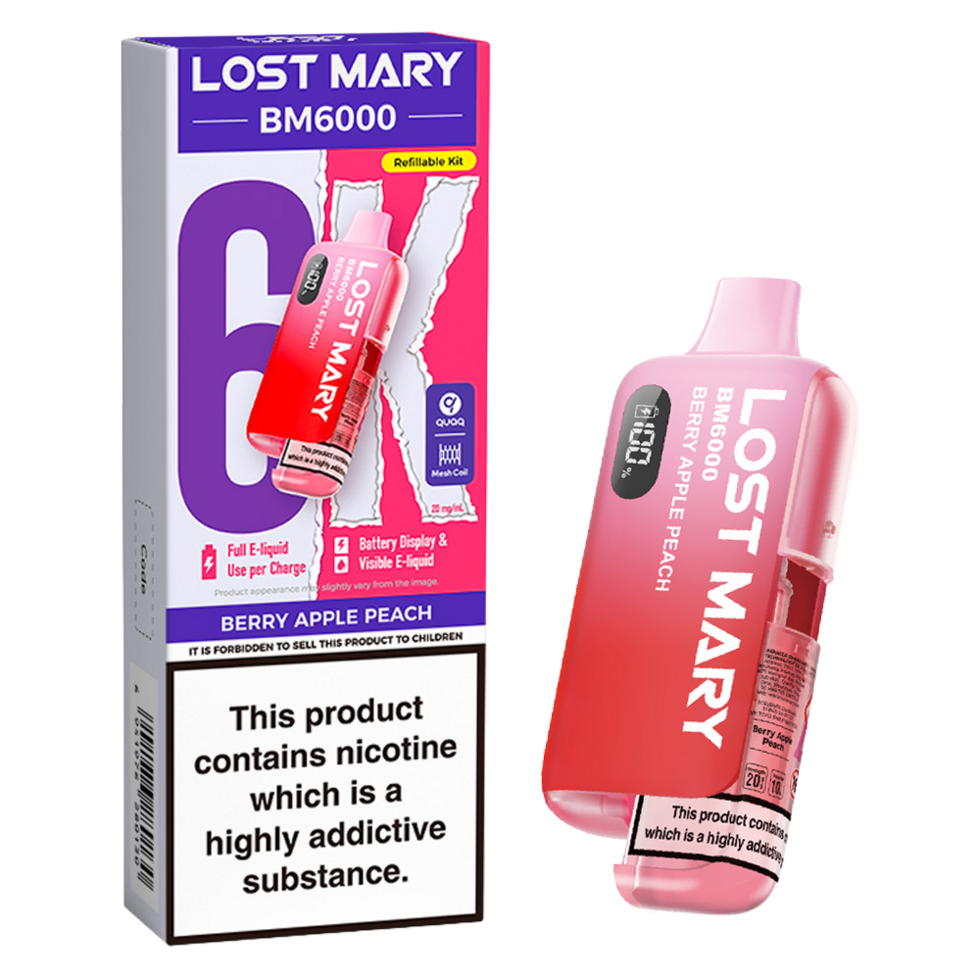 Lost Mary BM6000 Prefilled Vape Pod Kit Pk of 5 Lost Mary