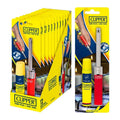 Clipper BBQ Tube Plus lighters with 16ml gas, yellow 12-pack display