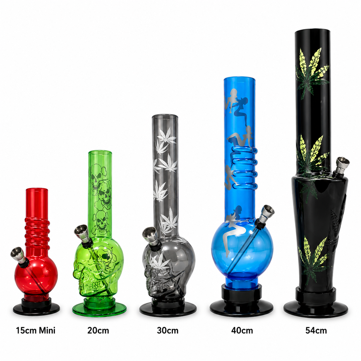 Bong - Acrylic Plastic - Assorted Designs Acrylic