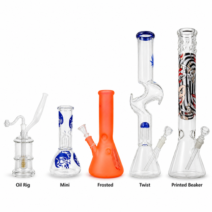 Bongs - Glass - Assorted Designs - 12/13/19/20/30/44/45cm (Approx) Glass
