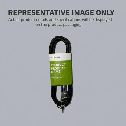 Speaker lead cable, Citronic SPK plug to SPK plug, black coiled cable with green label.