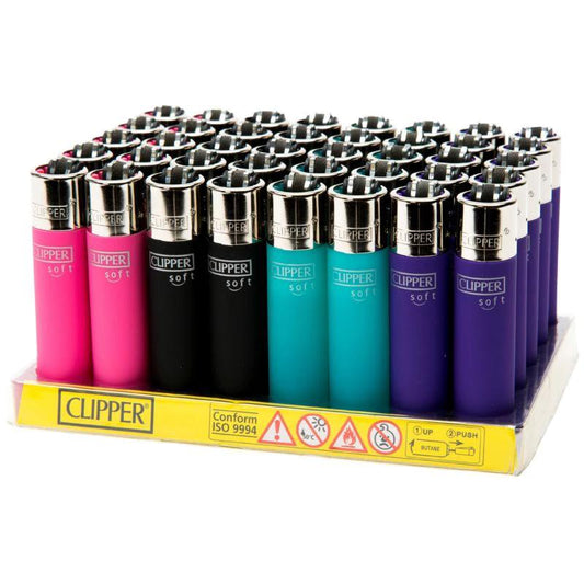 Clipper Flint Soft Touch Assorted Lighter Child Resistant 48 Pack by Clipper