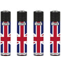 Clipper Lighters gas lighters four-pack with Union Jack flag print