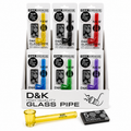 D & K GLASS PIPE WITH 5xSCREEN Assorted Colours D&K Dengke display box with 24 pieces for retailers. Uk supplier 121 wholesale