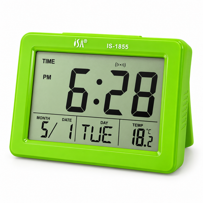 Digital Alarm Clock Assorted Colours (5 Colours Pink/Blue/White/Black/Green) Unbranded