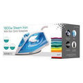 HomeLife travel steam iron 1100W blue with non-stick soleplate in box