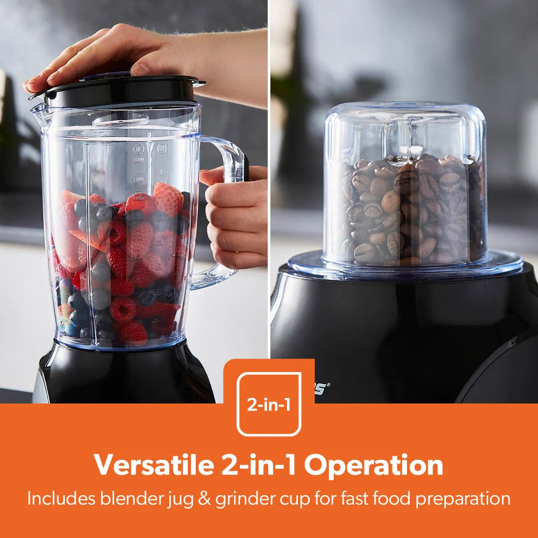 Geepas 2 In 1 Blender, 400 Watts, GSB44035 Geepas