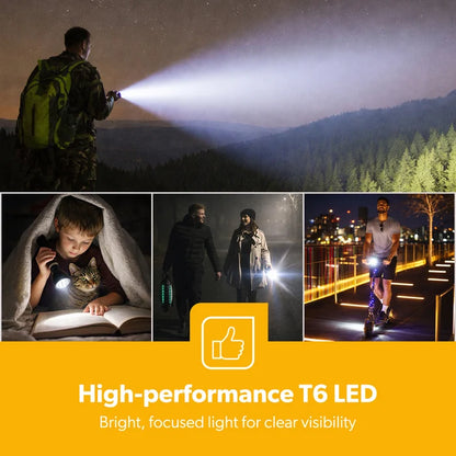 Torch Rechargeable LED - 5000mAh Super Bright Rechargeable LED Torch Flashlight GFL51103UK Geepas