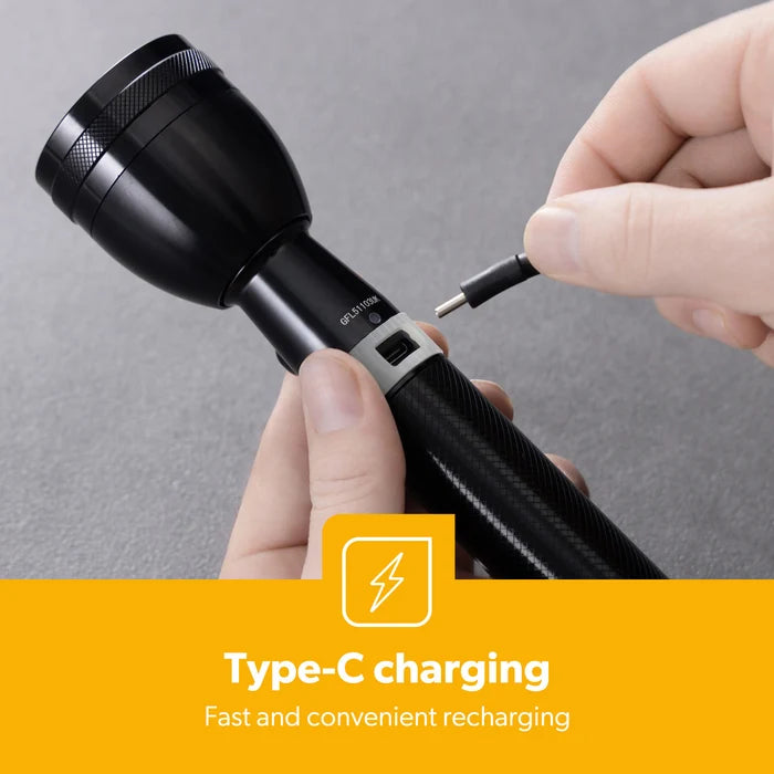 Torch Rechargeable LED - 5000mAh Super Bright Rechargeable LED Torch Flashlight GFL51103UK Geepas