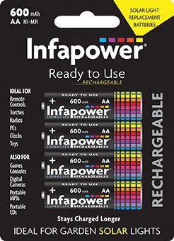 Infapower AA rechargeable batteries 4-pack Ni-MH ready-to-use general purpose
