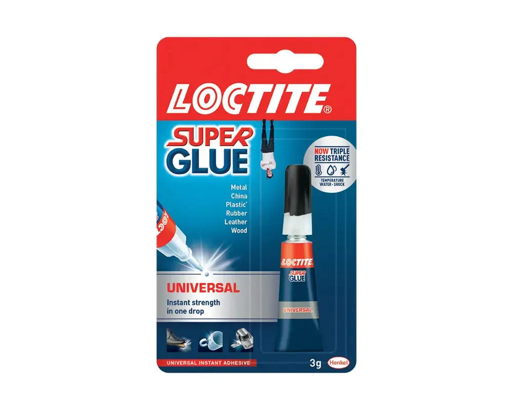 Loctite Super Glue universal instant adhesive 3 g tube in red and blue packaging