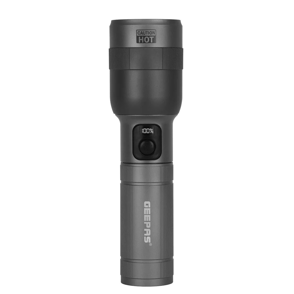 Torch Rechargeable Zoomable Long Range - 60W LED Flashlight 3000 Lumen Super Bright Powerful 5000mAh Battery GFL3874Z Geepas