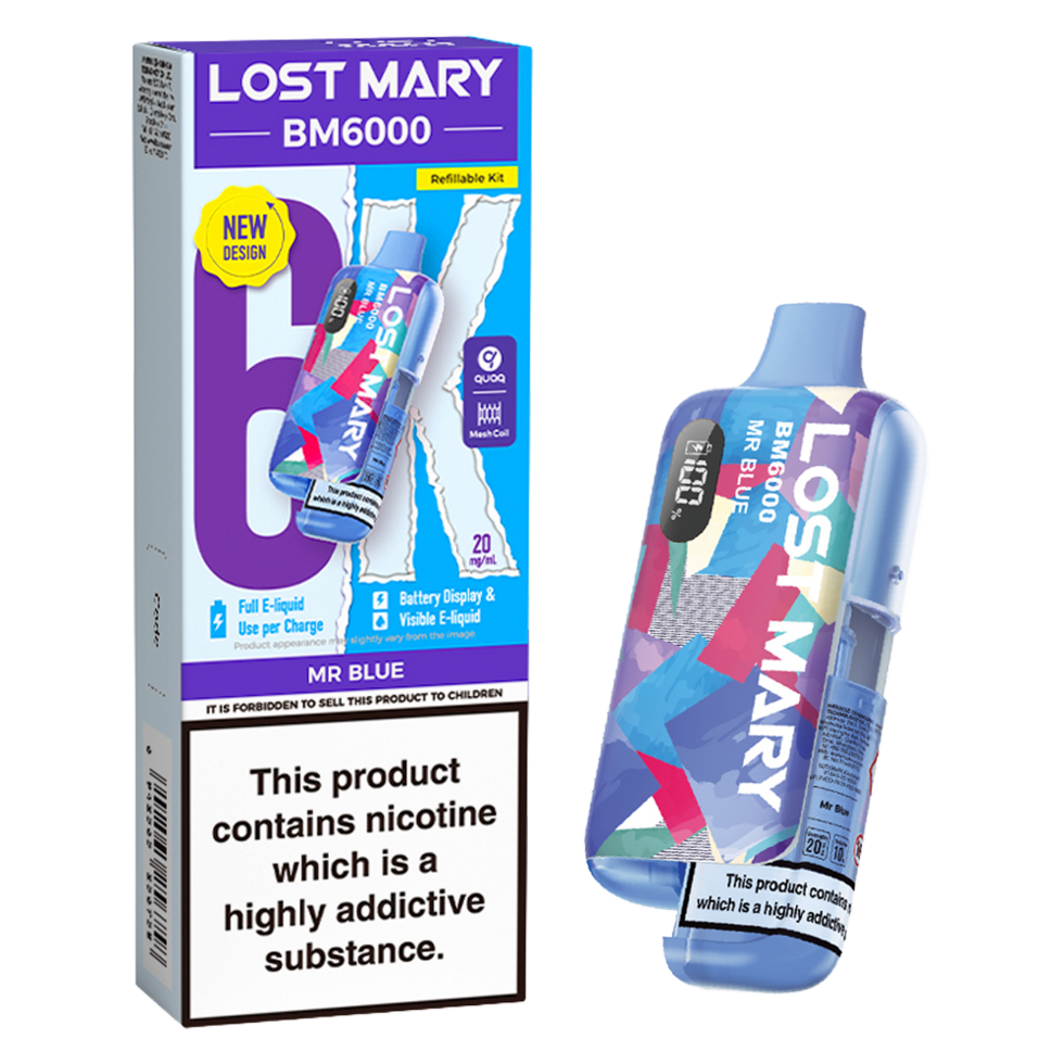 Lost Mary BM6000 Prefilled Vape Pod Kit Pk of 5 Lost Mary