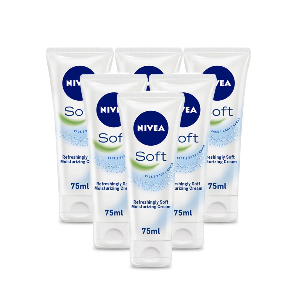 Nivea Soft Moisturising Cream 75ml Tube (6 Pack) Nivea