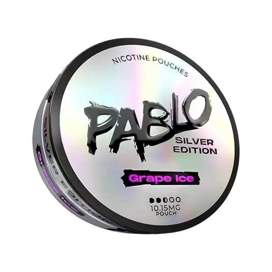 Pablo Silver Edition nicotine pouches tin, grape ice flavor, 5-pack