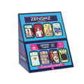 ZENGAZ windproof jet-flame lighter stand featuring 16 colorful lighters on a blue display