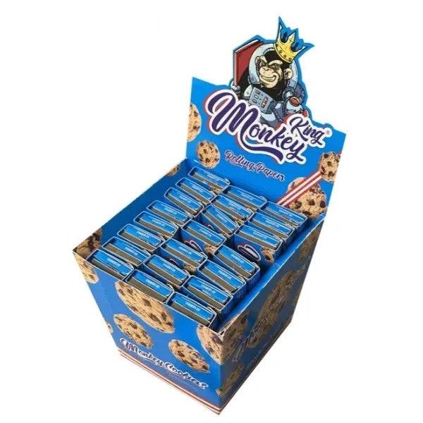 Monkey King Connoisseur flavoured rolling papers display box with 24 blue-packaged packs by 121 Wholesale