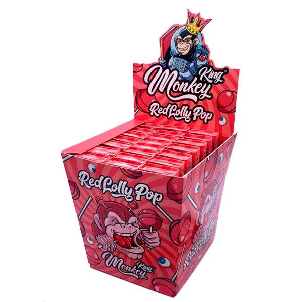 Monkey King Connoisseur flavoured rolling papers display box, 24 packs, red packaging by 121 Wholesale