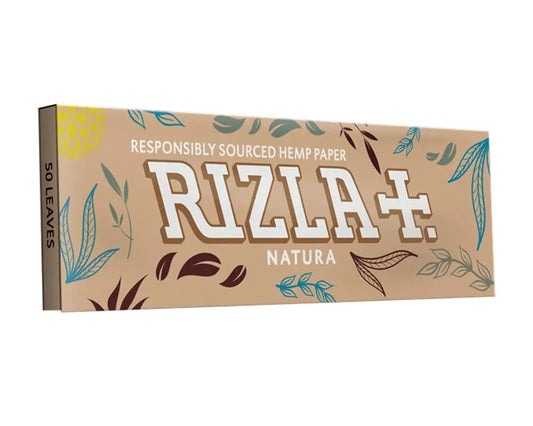 Rizla+ Natura rolling papers pack, Rizla brand, 50 leaves, hemp paper