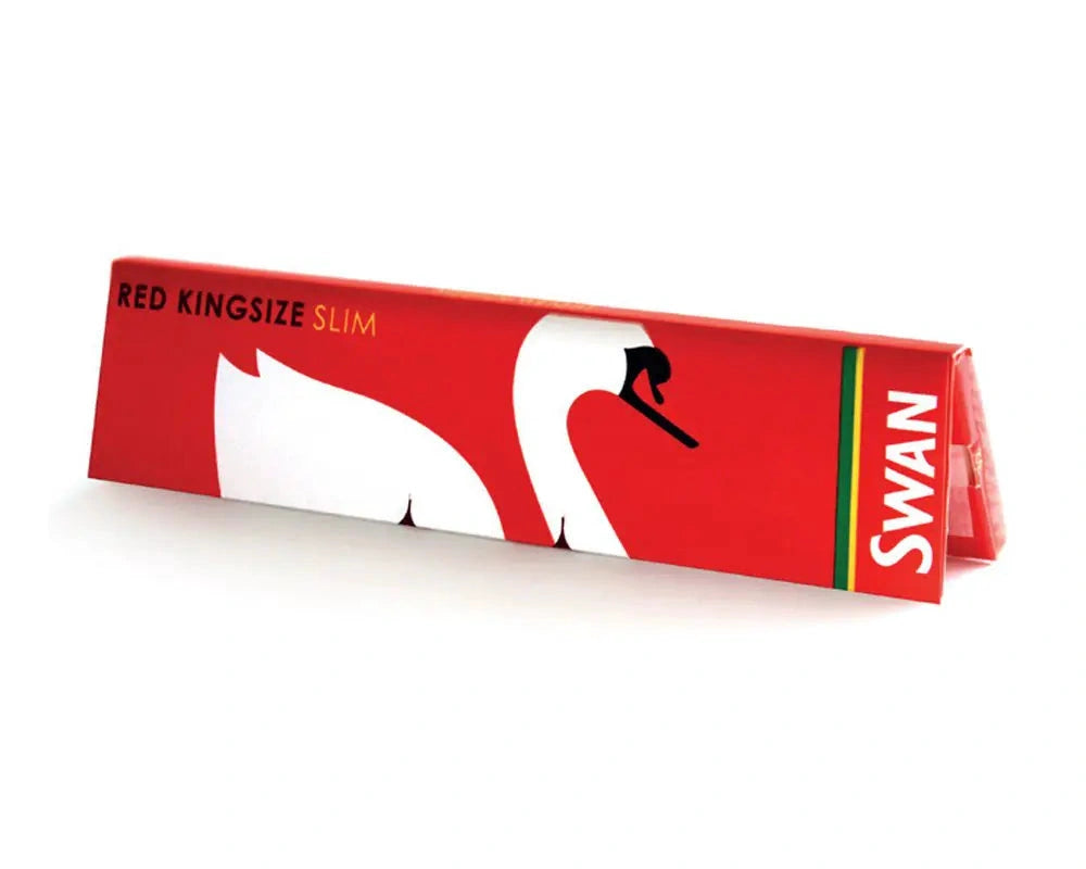 Swan King Slim Red rolling papers box, Swan brand, 50 sheets