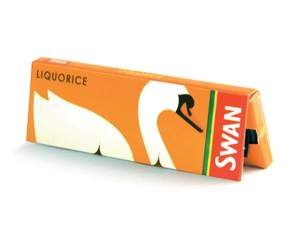 Swan standard liquorice rolling papers, 50 sheets, orange pack with white Swan logo