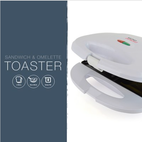 KitchenPerfected 2 Slice Sandwich & Omelette Maker - White KitchenPerfected