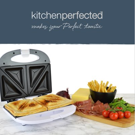 KitchenPerfected 2 Slice Sandwich & Omelette Maker - White KitchenPerfected