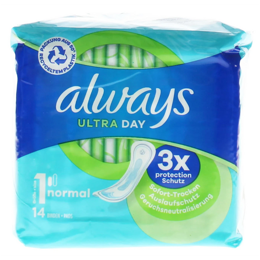 Always Ultra Normal Sanitary 14 Pads x16pks by Always