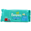 Pampers baby wipes fresh clean turquoise package, 52 wipes; dermatologically tested, great for hands and faces