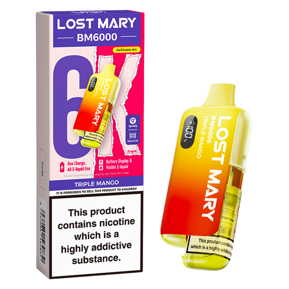 Lost Mary BM6000 Prefilled Vape Pod Kit Pk of 5 Lost Mary
