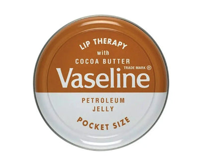 Vaseline Lip Therapy petroleum jelly tin with cocoa butter, pocket-size lip balm