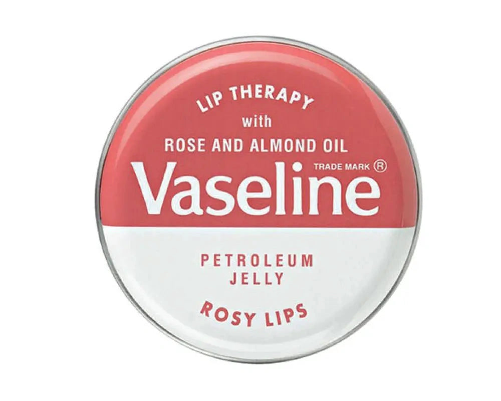Vaseline Lip Therapy petroleum jelly lip balm tin with rose and almond oil