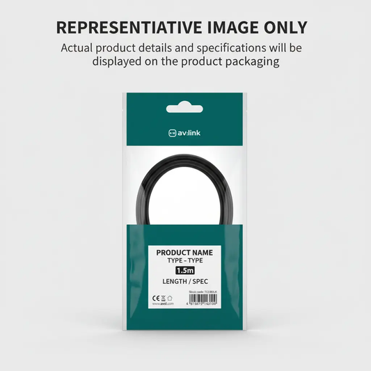 RCA leads av:Link, 3x RCA to 3x RCA, 1.5m black cable in teal packaging