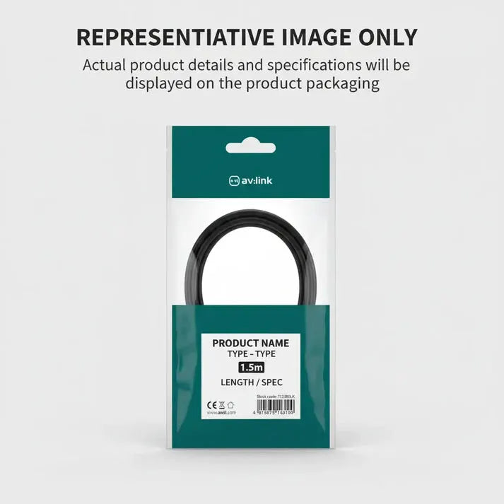 RCA leads av:Link; 2x RCA to 2x RCA black cables in teal packaging