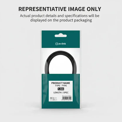 RCA leads av:Link; 2x RCA to 2x RCA black cables in teal packaging