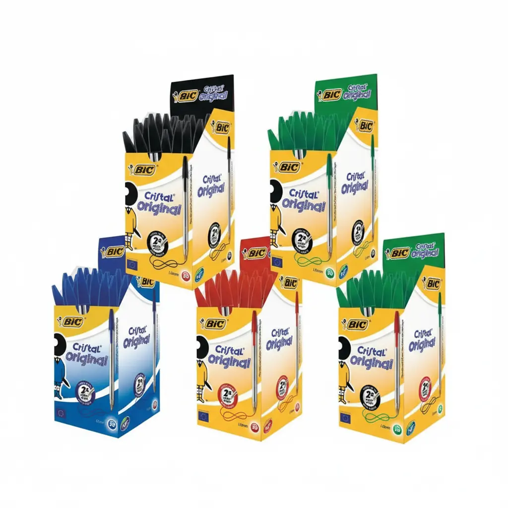 Bic Cristal Ballpoint Pens six-pack in assorted colors