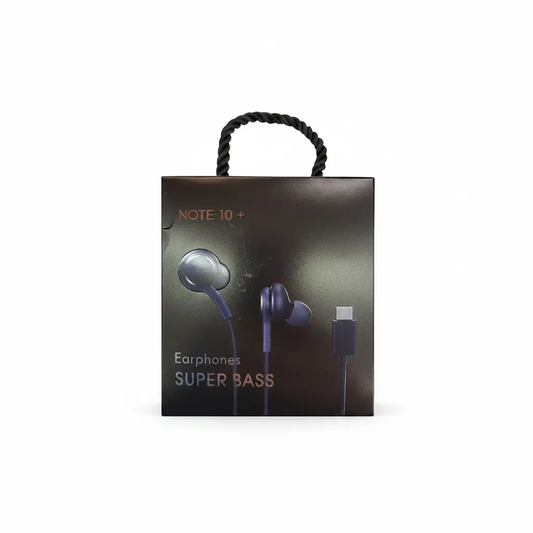 C Type Earphones for Samsung Note 10+ in-ear headphones with blue cables