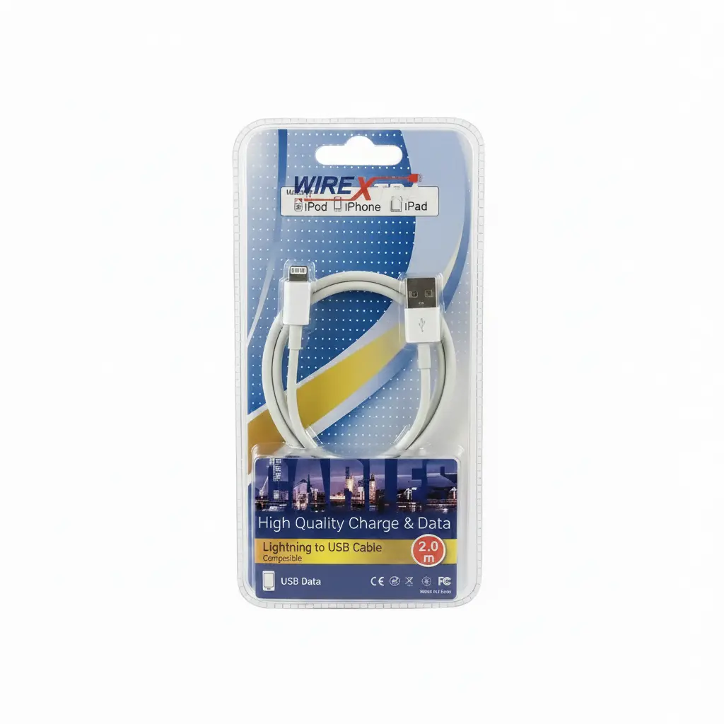 Lightning to USB charging cable, 2 m, white, WireXtra