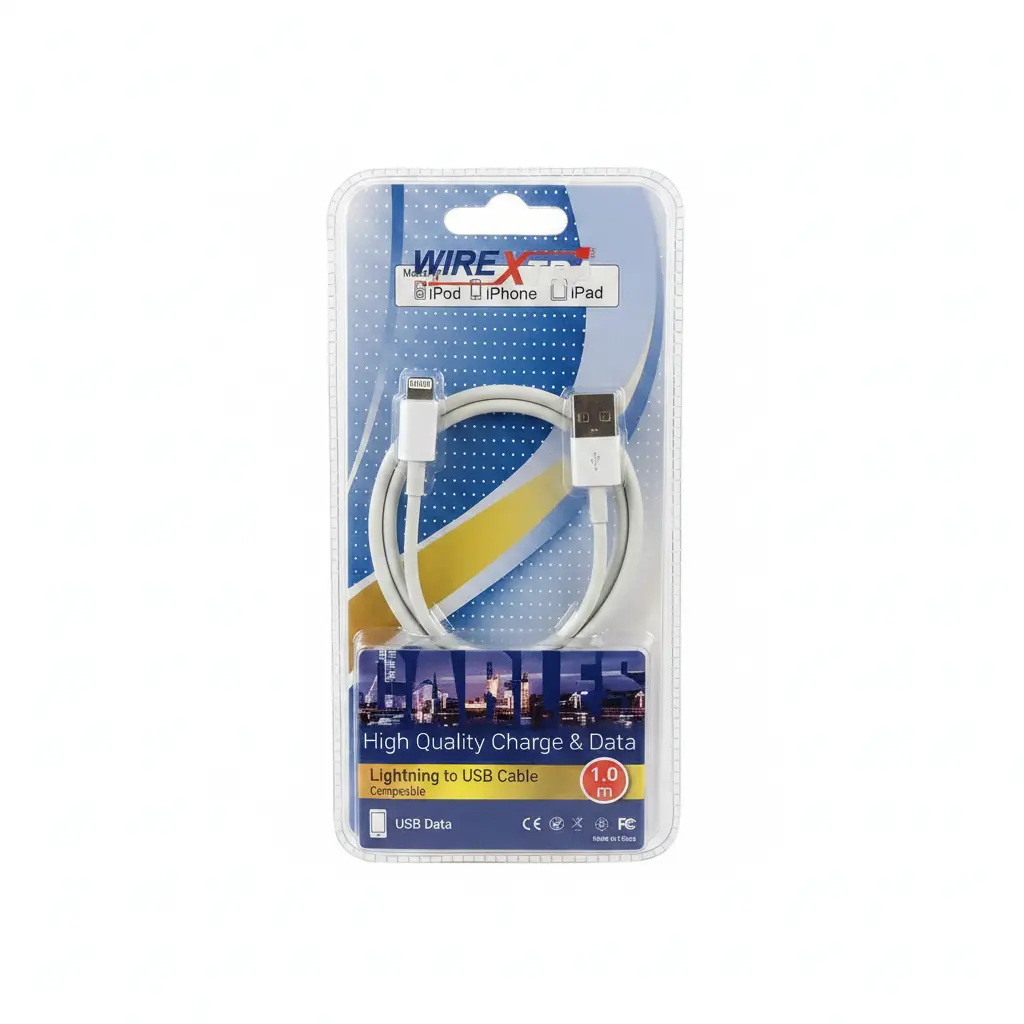 Charging Cable 1 Meter Lightning to USB for iPhone, white, unbranded