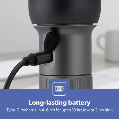 Torch Rechargeable Zoomable Long Range - 30W LED Flashlight 2000 Lumen Super Bright Powerful 4000mAh Battery GFL51096UK Geepas