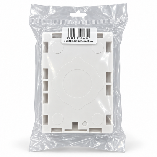 2 Twin Gang Double Surface Mount Back Box 10 Pack Power Plus