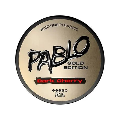 Pablo Gold Edition nicotine pouches tin, dark cherry flavor, 17 mg per pouch
