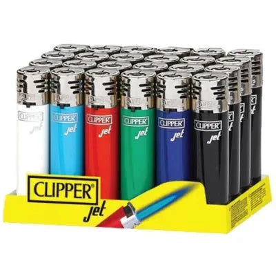 Clipper Jet Flame Assorted Colour Lighter x 24 by Clipper