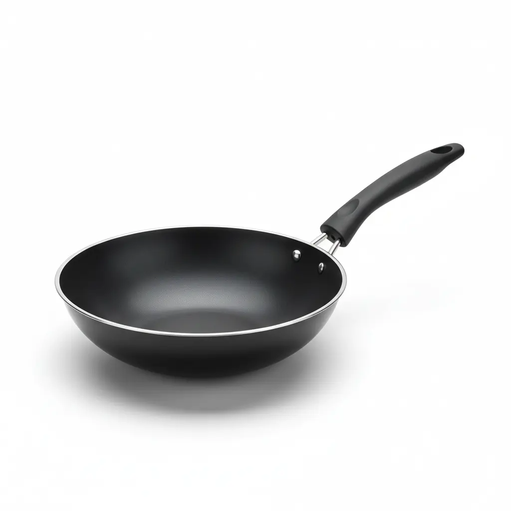 Geepas forged non-stick wok, 28cm, black with silver rim and ergonomic handle, multi-hob compatible