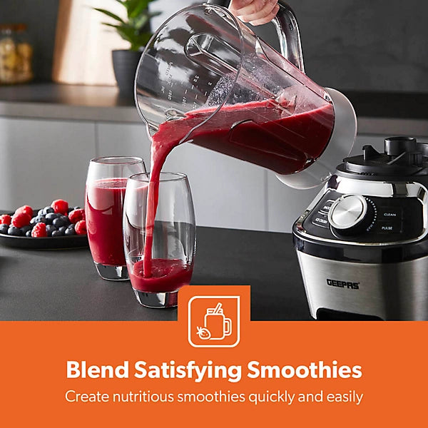 Geepas 1200W Professional Blender 1.8L Tritan Jar Smoothie Maker Variable Speed & Pulse Geepas