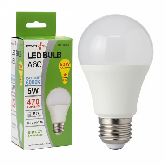 PowerPlus LED bulb A60 ES E27; cool white 6000K, 5W, 470 lumens, with box